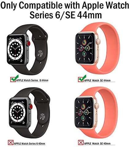 [6 חבילה] מגן מסך QHOHQ לסדרת Apple Watch 6/Watch SE 44 ממ, [כיסוי מלא] [ללא בועה] TPU גמיש אנטי-סקרט סרט רך שקוף